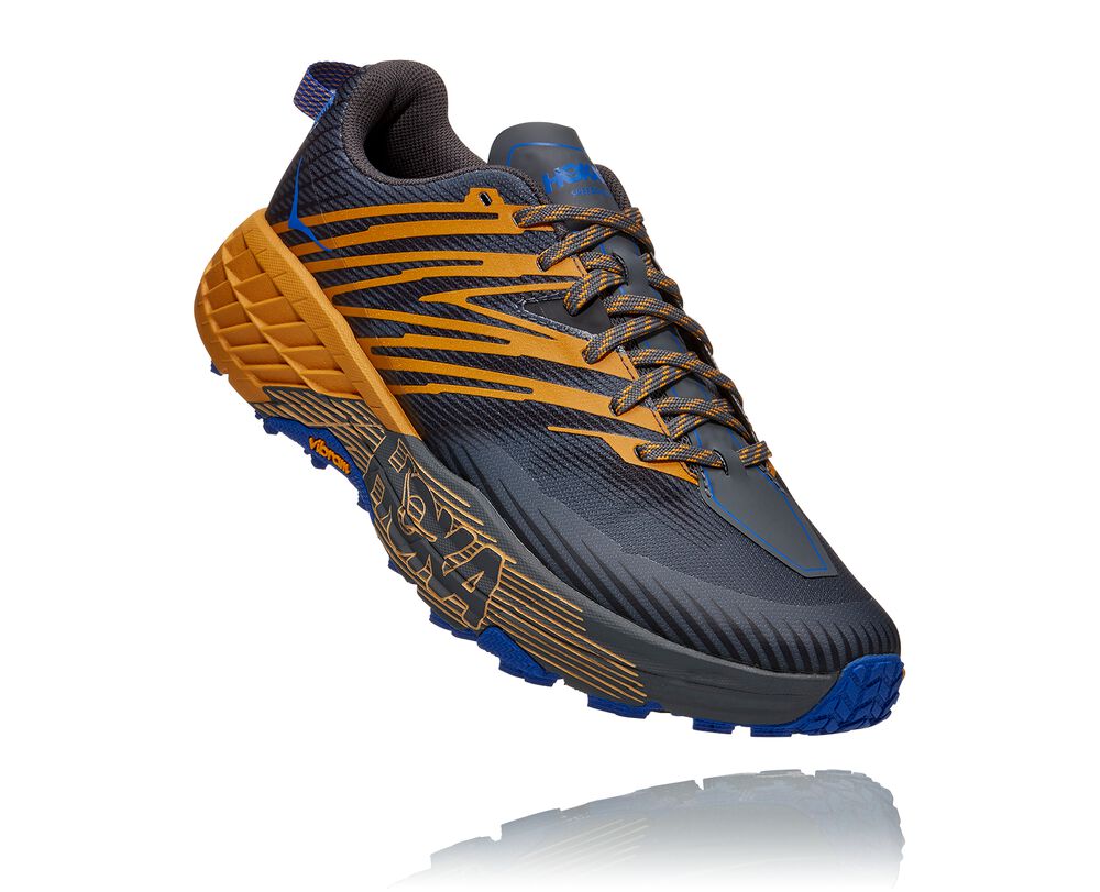 Hoka One One Speedgoat 4 Wides Herr MörkGrå/Guld Gula - SE-9207485